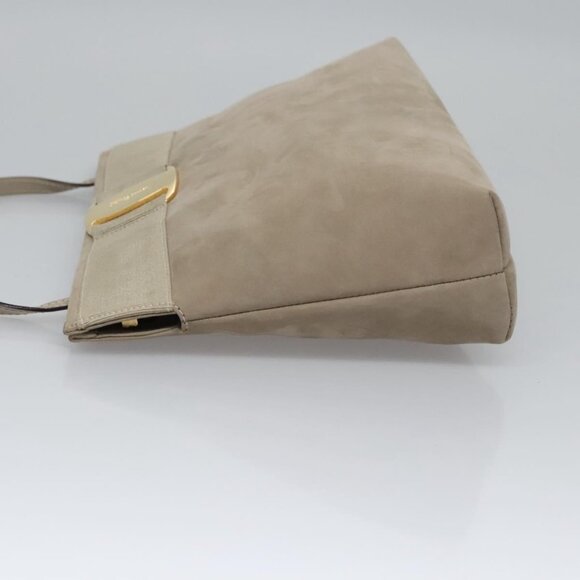 Salvatore Ferragamo Vala Shoulder Bag Suede Beige Auth - Picture 11 of 15